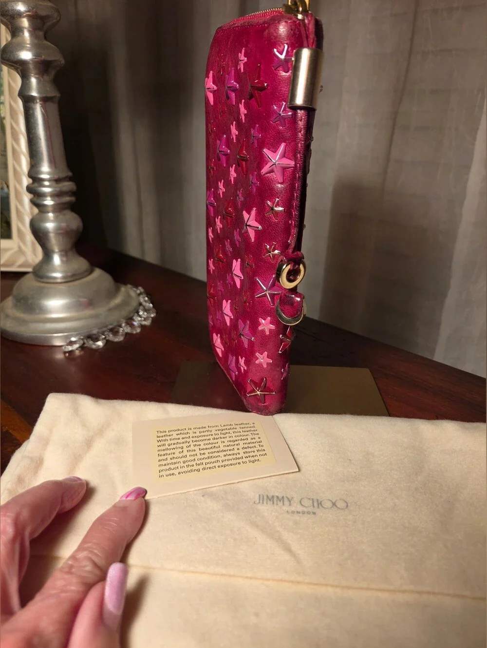 Jimmy Choo Fuchsia/Magneta Filipa Leather Wallet